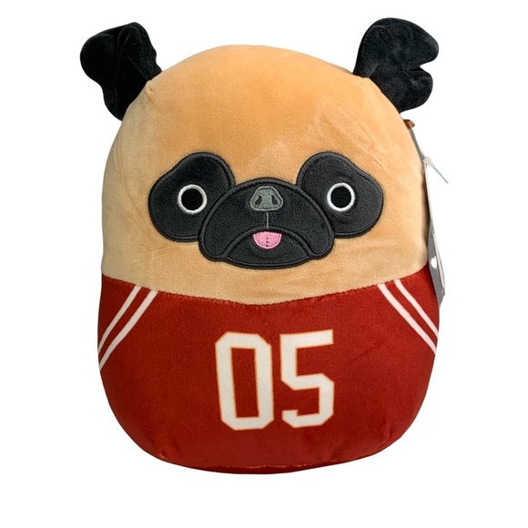 Kellytoy Toys Squishmallows Prince Pug Sports Fan Team Player 8 In Nwt 22 Plush Stuffed Dog